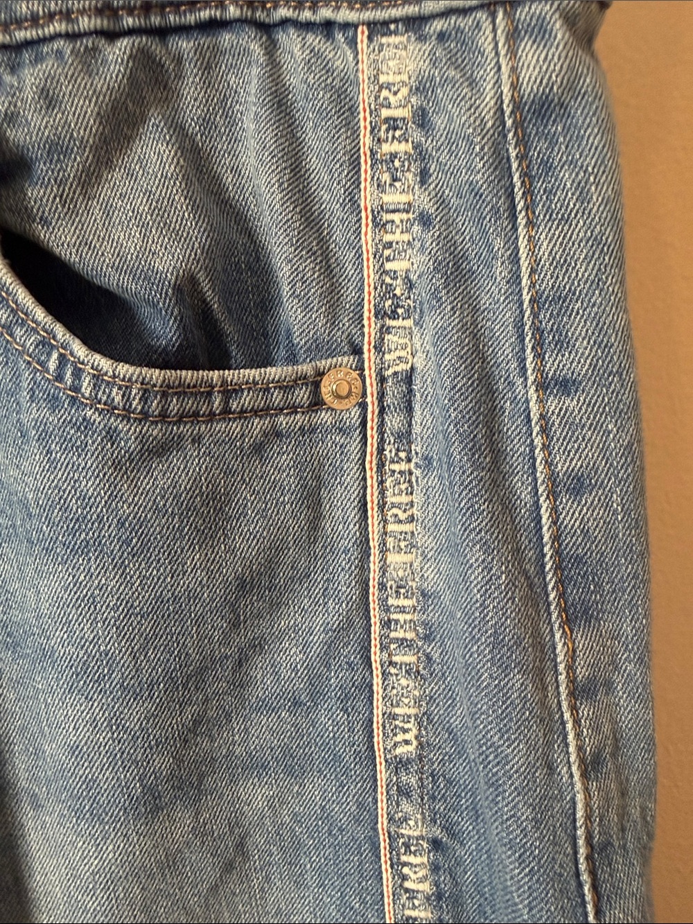 we the free on the edge selvedge wide leg jeans raw hem Size 30 - Picture 5 of 11